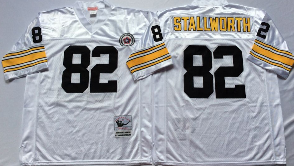 Men NFL Pittsburgh Steelers 82 Stallworth white Mitchell Ness jerseys